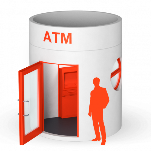 bboxx Geldautomat Foyer hochstabile Umhausung für ATM mit verschließbarem Foyer