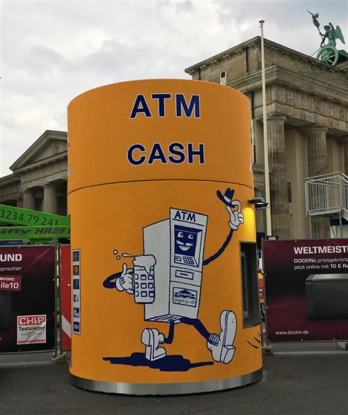 Mobile ATM provides Cash to soccer fans on Fanmeile in Berlin